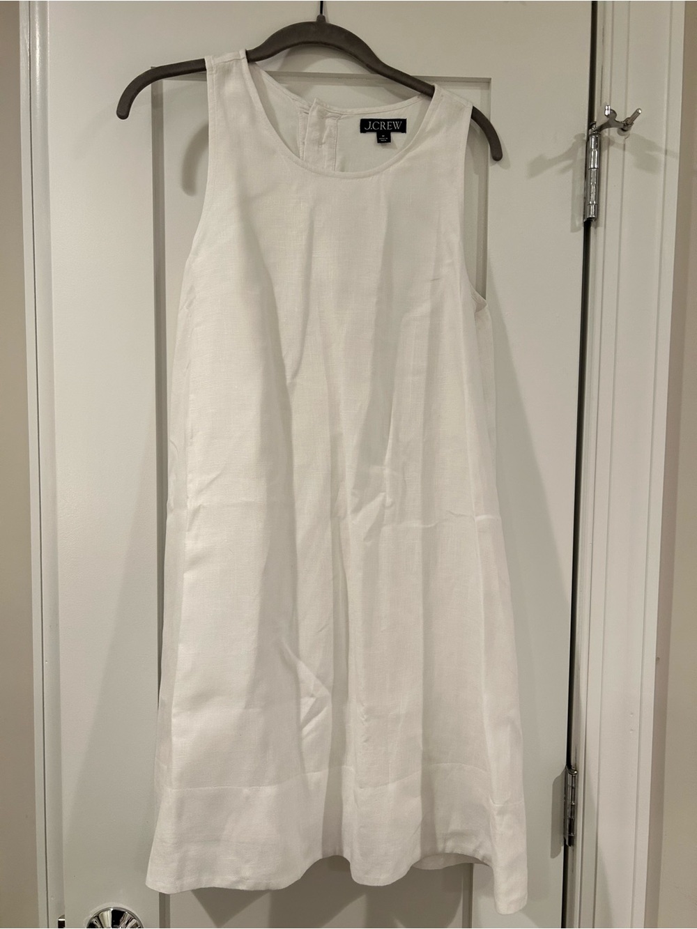 J.Crew White 100% Linen Sleeveless Shift Dress Size M Never Worn